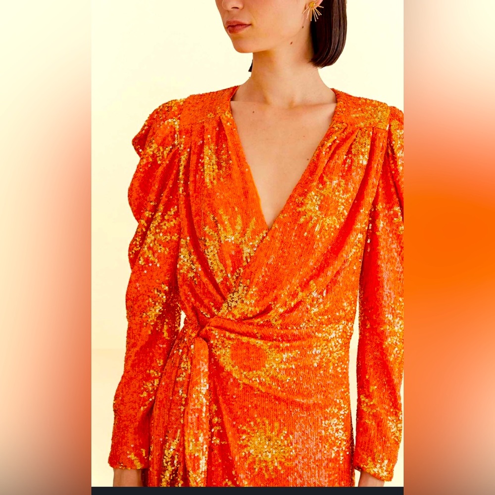 NWT Farm Rio Orange Sunny Mood cocktail dress (XXS)